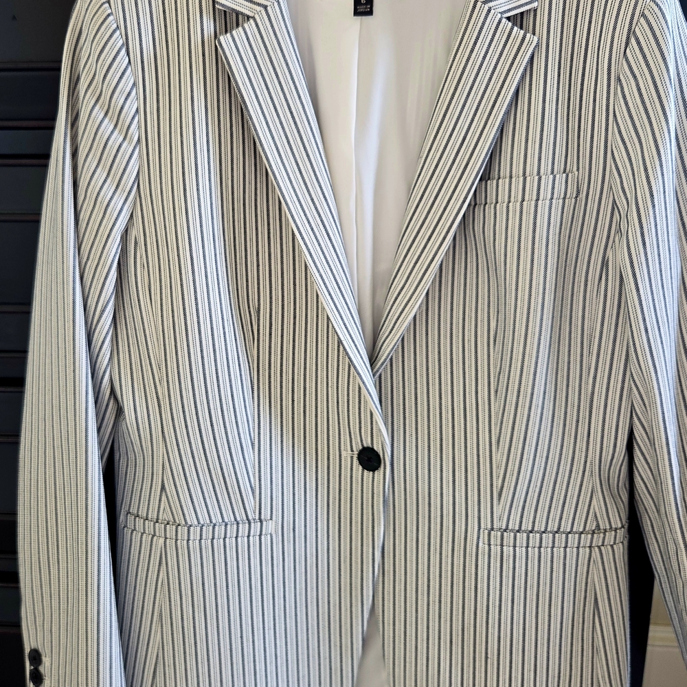 Banana Republic Striped Blazer - Navy Blue and White